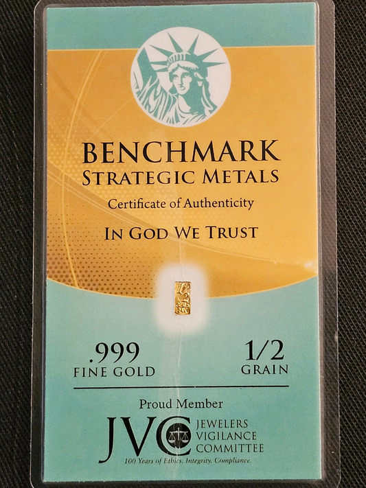 .999 Fine Gold 1/2 GRAIN