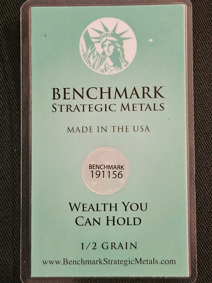 .999 Fine Gold 1/2 GRAIN
