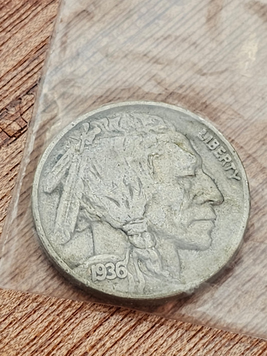 1936 VF Buffalo Nickel