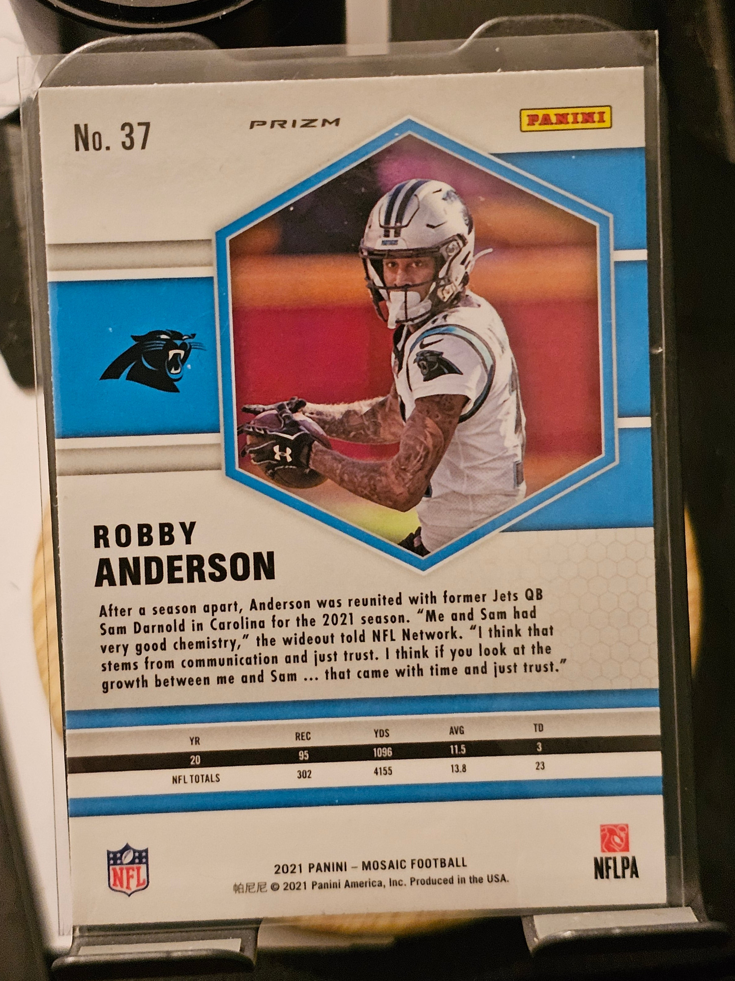 Robby Anderson Carolina panthers card