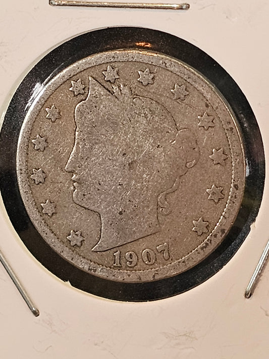 1907 V Nickel VF