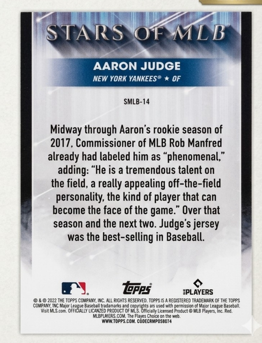 AARON JUDGE Topps MLB Card